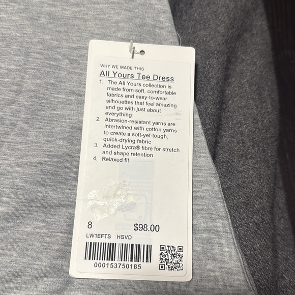 Lululemon all yours tee dress, NWT, 8 - Picture 8 of 8
